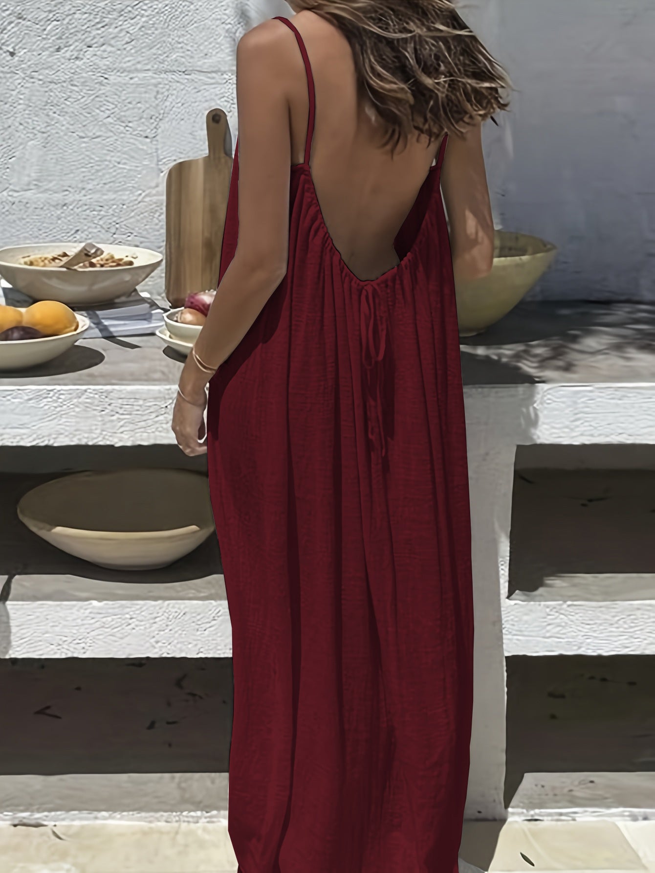 Backless Loose Long Home Wear Dress
