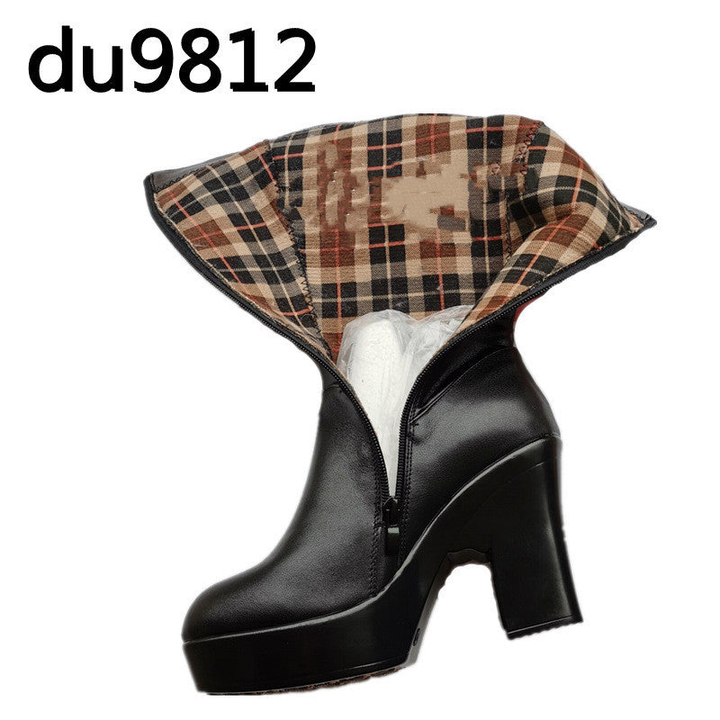 New Leather Women's Warm Cotton Boots